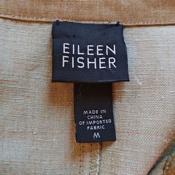 Eileen Fisher Jacket Womens Medium Linen Blend Button Front Casual Layering - Picture 8 of 13